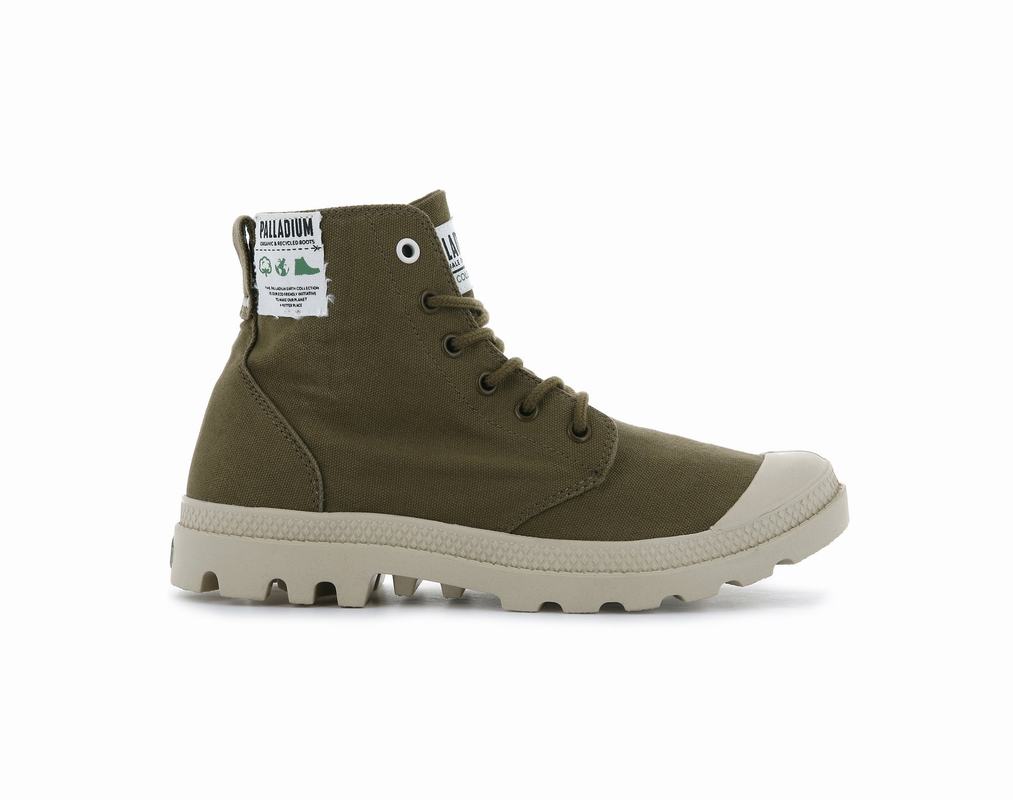 Palladium Pampa Hi Organic Women's Boots Olive (HKDO30896)